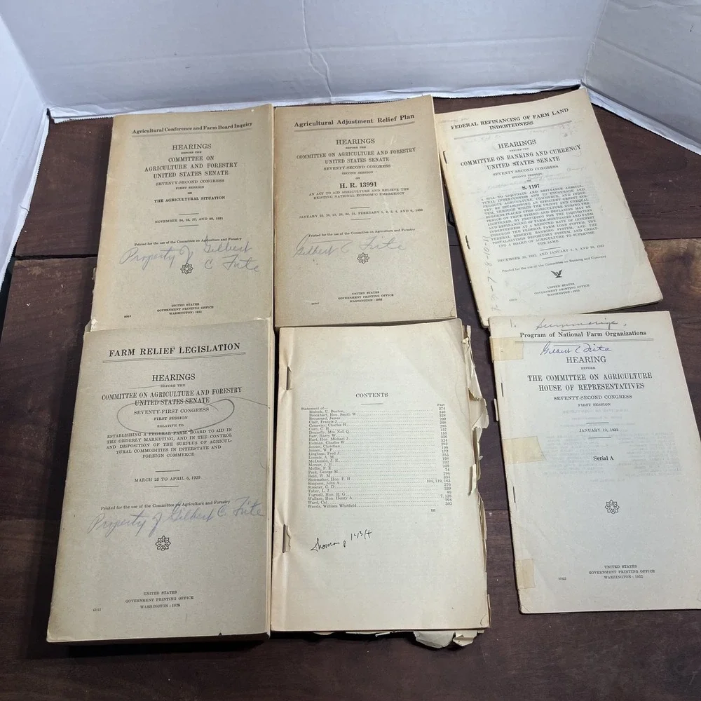 Vintage 1930s Farm Relief Agricultural Hearings US Congress Senate Book Set